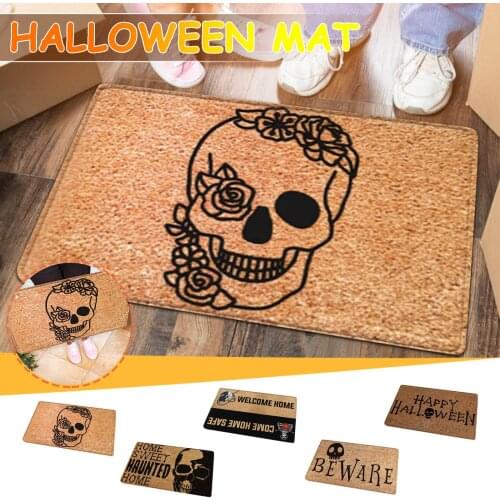 1PC Halloween Non-Slip Door Mat Cartoon Hallway Kitchen Bathroom Foot Mat Soft Shower Toilet Carpets 40x60cm Home Decor
