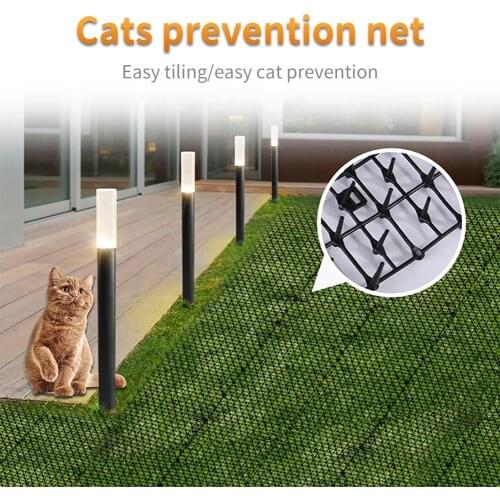 10Pcs 13cmx49cm Garden Prickle Strip Dig Stop Cat Repellent Deterrent Mat Spike Portable Anti-Cat Dog Outdoor Garden Supplies