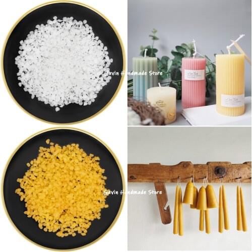 100g Pure Natural Beeswax Wax Candles Making Supplies 100% No Added Soy Wax Lipstick DIY Material yellow and white beeswax