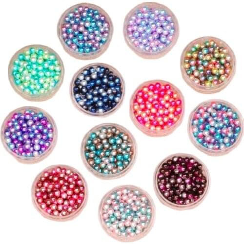 1000PCS Imitation Pearl Charms 2.5MM Round Slime Charm Accessories For Jewelry Making Cake Doll House Crystal Mud Decoration