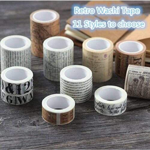 11 Styles Retro Washi Tape Set Vintage Decoration Scrapbooking Masking Washitape Decorative Wash Whasi Decorada Stickers Journal