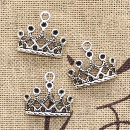 15pcs Charms Crown 16x18mm Antique Making Pendant fit,Vintage Tibetan Silver color,DIY Handmade Jewelry