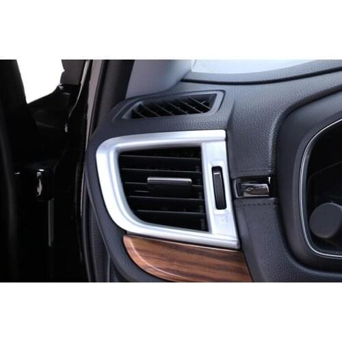 2Pcs/set Car InteriorFront Left and Right Air Outlet Vent Frame Trim Bezel Styling For Honda CRV CR-V 2017 2018 LHD