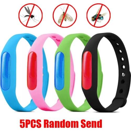 5pcs Colorful Environmental Protection Silicone Wristband Summer Mosquito Repellent Bracelet Anti-mosquito Band christmas gift X