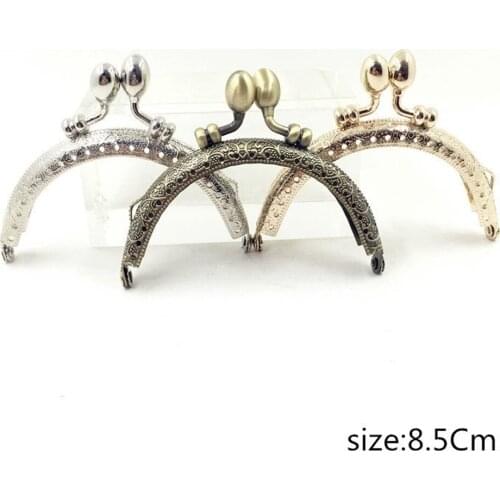 8.5cm knurling edge design DIY women coin bag metal clasp female handmade purse frame set 10pcs/lot