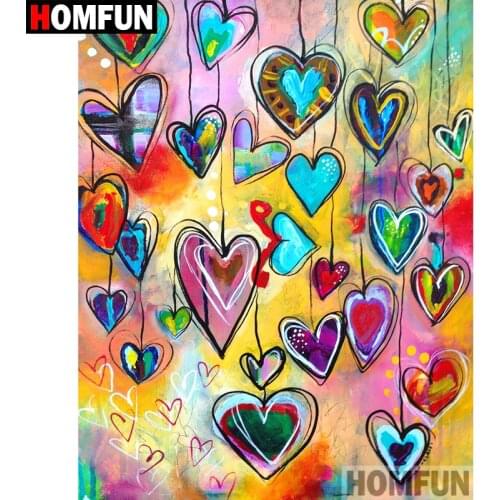 HOMFUN 5D DIY Diamond Painting Full Square/Round Drill "Heart painting" 3D Embroidery Cross Stitch gift Home Decor A02359
