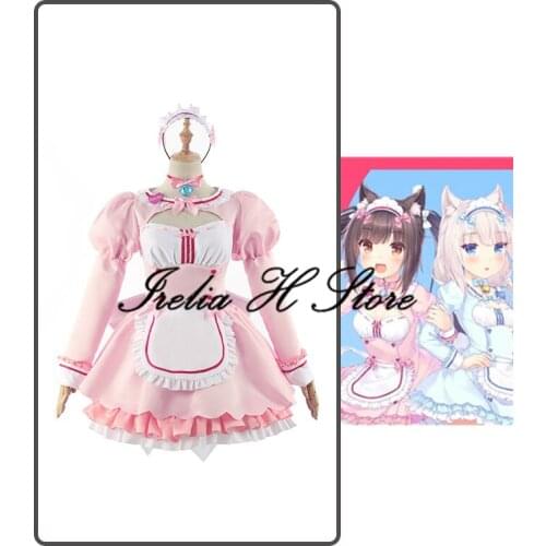 Anime Cosplays Nekopara Vanilla Cosplay costume Maid dress Chocolat Vanilla Cosplay Costume Dress female