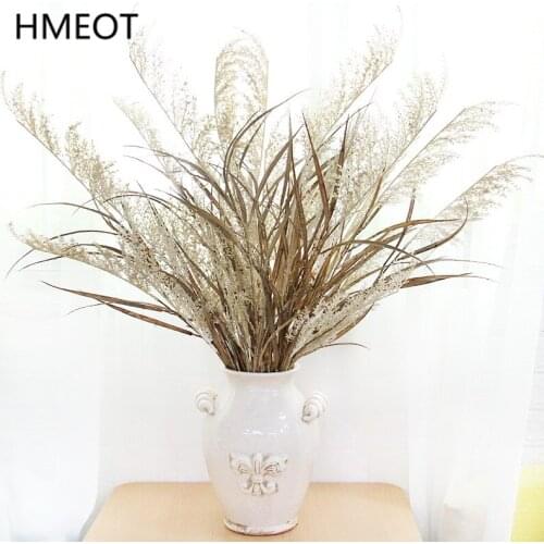 Large Pampas Grass Tall White Dried Flowers Artificial Plants Interior Home Accessories Dried Leaf Wedding Bouquet Photo Props