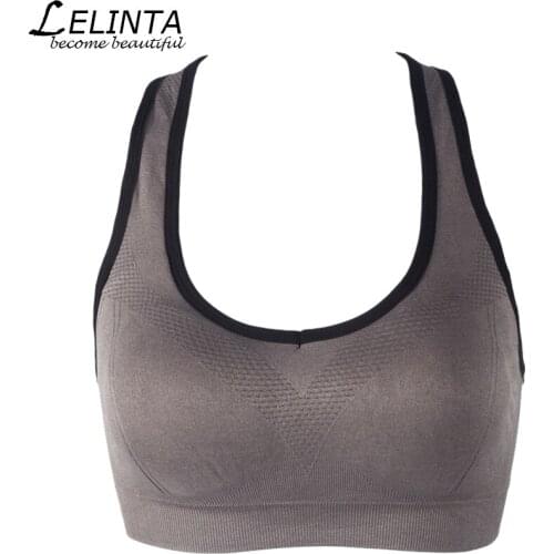 LELINTA Women Bra Top Black Padded Fitness Brassiere Fitness Sports Tank Top for Female Sport Bra Push Up Bra 3 Color