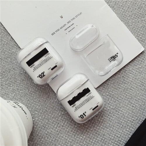 Earphone case for Airpods 1 2 Case Fashion Street off Wireless Bluetooth Headset PC hard Cover for Apple Airpods Case Bags