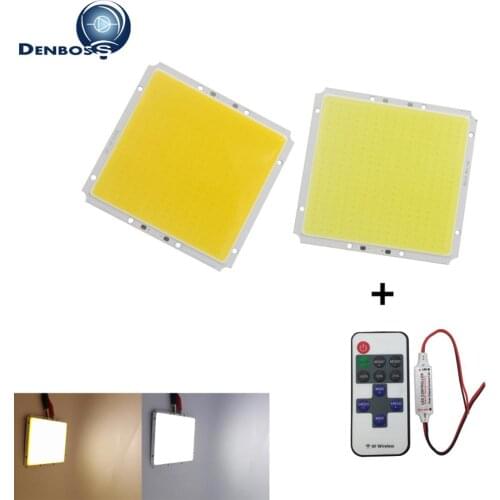Dimmable 12V DC 100x95mm Square manufacturer LED COB 50W with remote coltroller LED FLIP Chip For 12V Light Source cob led strip