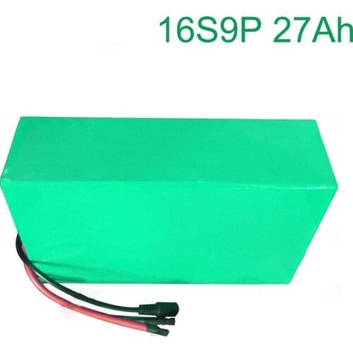 60V 27Ah 16S9P 18650 Li-ion Battery electric two Three wheeled motorcycle bicycle ebike 310*175*70mm