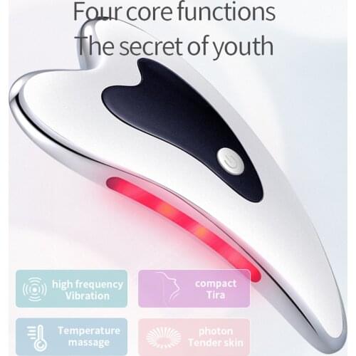 Dolphin Electric Gua Sha Board LCD Display Face Massager Microcurrent Facial Anti-wrinkle Lift Beauty Instrument Skin Care Tool