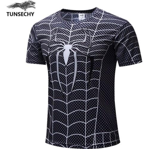 Marvel Mens T-shirt Mens Tops Summer Casual Spider Men Captain America Cosplay 3d T-shirts Mens O-neck Shirt Streetwear Style