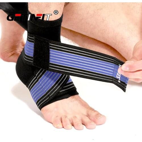 Getinfit 1PCS Professional Sports Ankle Strain Wraps Bandages Elastic Fitness Running Ankle Support Brace Unisex Protective Gear