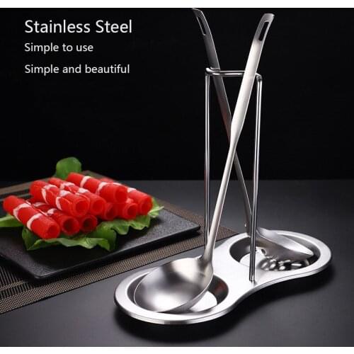 Stainless Steel Kitchen Creative Hot Pot Tableware Hotel Supplies Multifunctional Detachable Soup Spoon Storage Rack