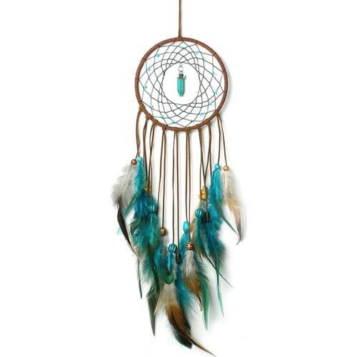 Dream Catcher, Handmade Turquoise Dream Catcher - Handmade Exquisite Feather Beaded Dream Catchers for Kids/Cars/Bedroom