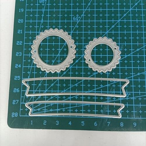 Metal Cutting Dies Wave Circle Banner DIY Stencils Scrapbooking Photo Album Embossing Paper Card Making Decor 2021 Punch