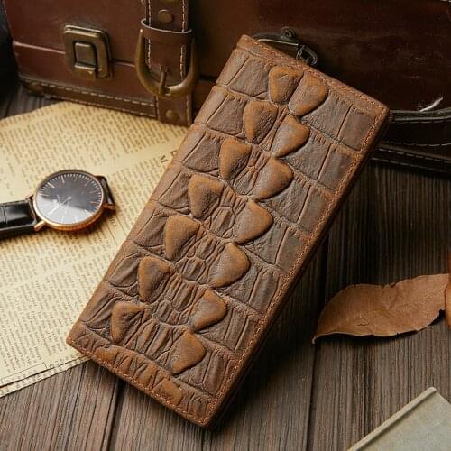 Genuine Leather Men Wallets Long Style Card Holder Male Purse Coin Pocket Real Mens Leather Clutch bag High Quality Carteira