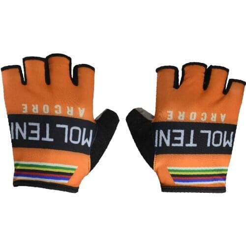 Retro Molteni Cycling Anti-slip Anti-sweat Men Half Finger Gloves Breathable Anti-shock Sports Gloves Bike Glove