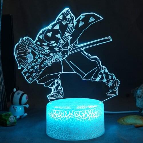 Anime Demon Slayer 3D Table Lamp Kimetsu No Yaiba Nezuko Kamado Figure LED Night Light for Bedroom Decor Kids Birthday Gift