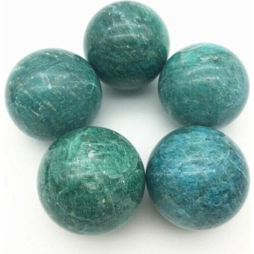 Natural amazonite sphere quartz mineral crystals gemstone ball reiki healing for decoration