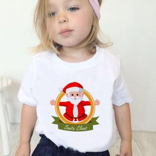 Girls Clothes Merry Christmas For The Elderly To Give Gifts Kawaii Toddler Girl Shirts Cartoon Boys T Shirts Casual Baby T Shirt