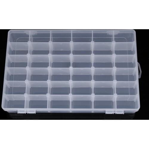 Plastic Storage Box Jewelry Earring Case Medical Kit Mini Organizer Case Adjustable 36 Compartment Storage Container