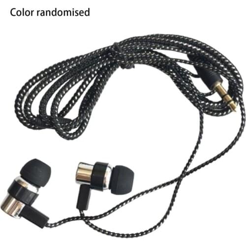 Braided Wiring In-Ear Plating Headset 3.5mm Plug Wired Headphone High Quality High Low Earphone For All Smartphone