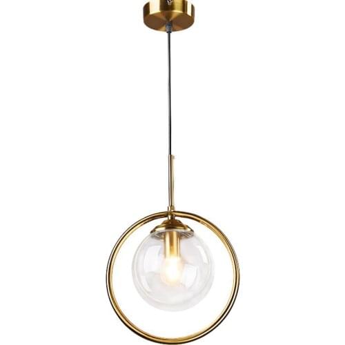 Gold Metal Clear/Smoke grey/Amber Glass Bar Bedside Restaurant Living Room Pendant Lights Nordic Lamp Free Shipping