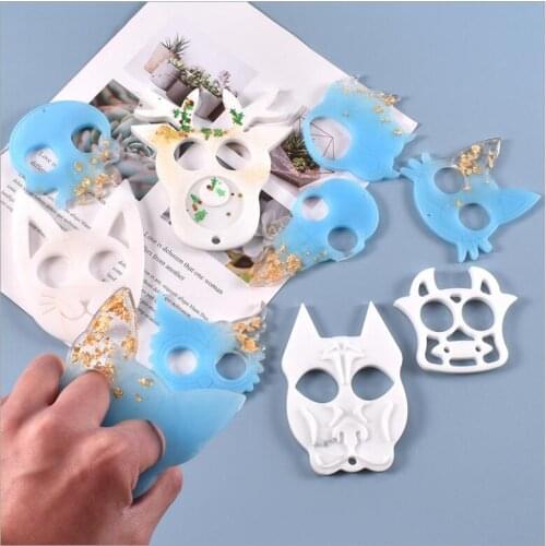 Transparent Silicone Mould Resin Decorative Craft DIY Christmas owl cat Pendant Self-defense Keychain Mold epoxy resin molds for