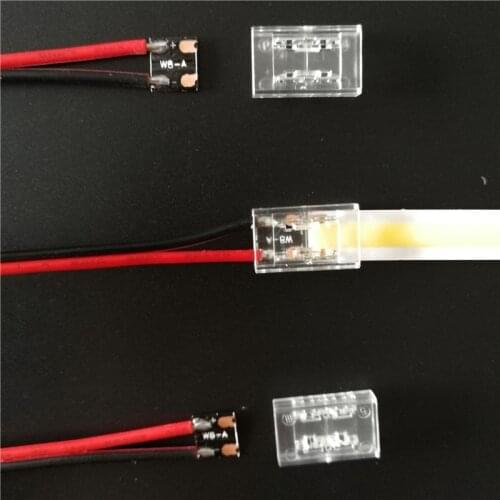 Transparent Solderless COB Led Strip Connector for 8mm 10mm COB Led Strip