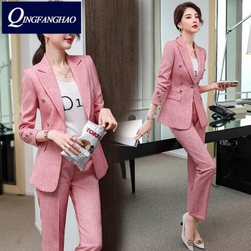 Женские элегантные брючные костюмы QingFangHao China At AliExpress