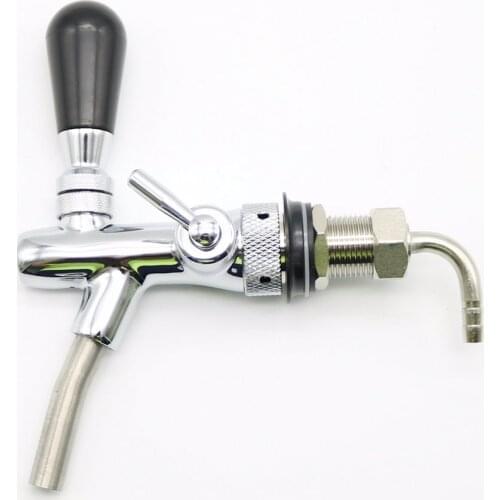 G5/8 Beer Faucet Adjustable Draft Beer Faucet Shank With Chrome Plating Tap Flow Controller For Keg Tap Homebrew Dispenser