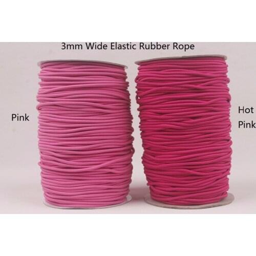 Pink and Hot Pink 3mm wide elastic rubber webbing rope for DIY and shoes and bags and hair