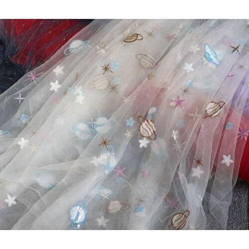 Mesh cloth sequins lace embroidery clothing lace skirts clothing fabrics pettiskirt handmade diy cloth head