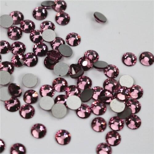 Light purple Rhinestone for Nail Art 1.3mm-6.5mm Flat back Non Hotfix Glue on Nail Art Rhinestones