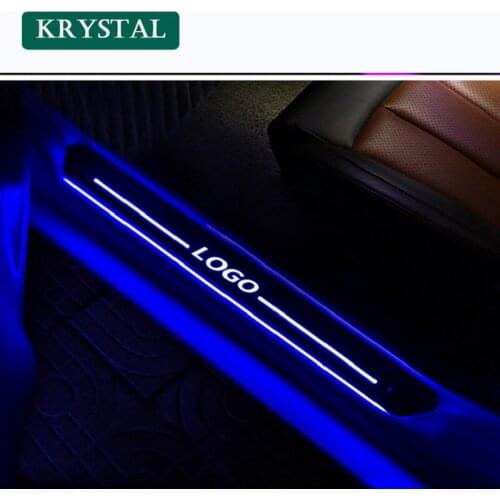 Welcome Pedal Light Is Suitable For Audi for Benz Car Door Sill Decoration Door LED Light Foot Pedal Colorful Logo