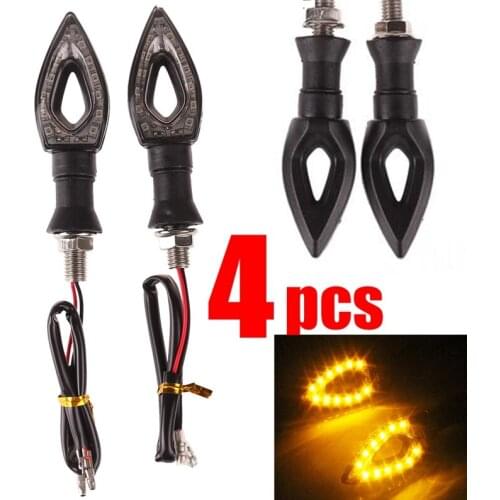 New 4pcs Onever Flashing Motorcycle LED Turn Signal Light Headlight 12 Led Indicator Light Rhombus Hollow Amber Blinker Lamp