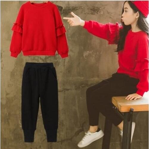 Sweatshirt Pants Teenage Girl Clothes 12 13 14 Fall Spring Childrens Wear 2018 Girls Set 8 Years Sports Set
