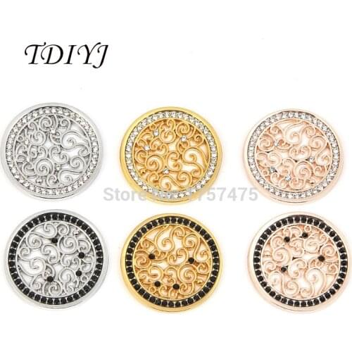 TDIYJ New My Coin 33MM Alloy Vintage Curls Crystal Coin Disc for Frame Pendant Necklace Best Mothers Day Gifts 6Pcs/lot