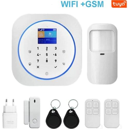 Smart WIFI GSM Home Security Alarm System with Touch Keyboard & Wireless IP Video Camera & Tuya Alexa Google Home APP Control