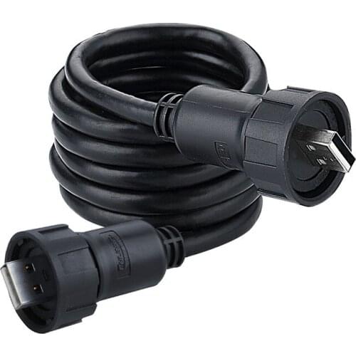 USB2.0 waterproof connector panel fixed aviation plug waterproof male connector cable