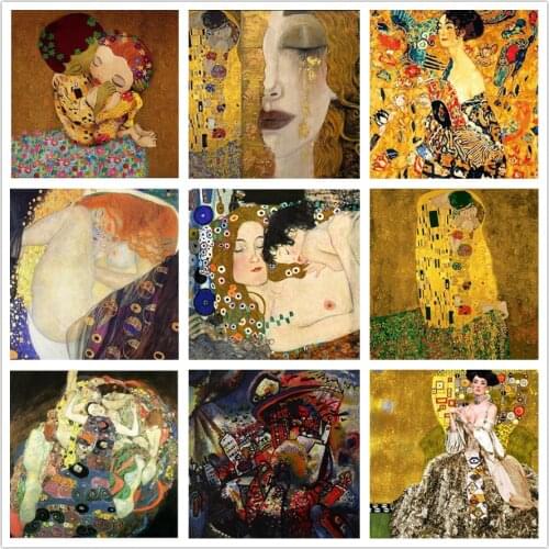 World Famous Painter Gustav KLIMT Diamond Painting Abstract Art Cross Stitch Diamond Embroidery Mosaic Handmade Home Decor Gift