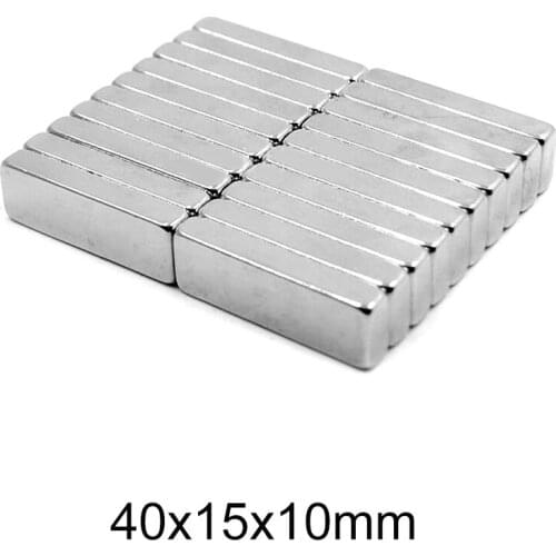 1/2/5/10PCS 40x15x10 Strong Neodymium Magnet sheet 40mm x 15mm Block Permanent Magnet 40x15x10mm magnetizing Magnet 40*15*10 mm