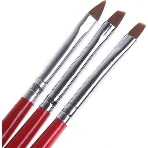 3Pcs Soft Professional Pen Nail Art Brushes Tool Set Nails Decor Accessories MH88