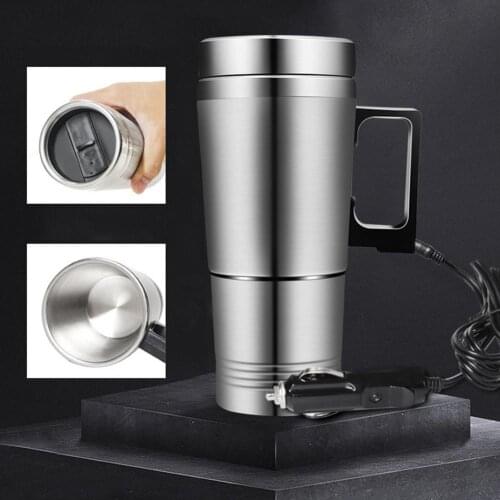 300ML Car Heating Car Kettle Travel Coffee Mug Car Water Keep Warmer Kettle Boiling 12V 24V Heating Cup With Cigar Lighter Cable