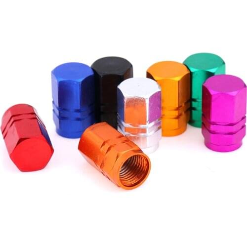 4pcs Aluminum Hex Tire Valve Stem Caps for Auto Bike Motorcycle Hexagon Valve Covers for US Valves Car-styling Parts Accessories