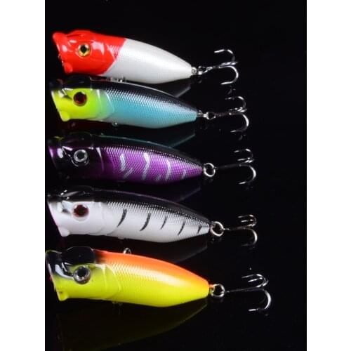 5pcs 7cm 12g Fishing Lure Topwater Popper Crankbait Carp Fly Fresh Water Sea Insect bait Fake lure Ice Lure Fishing 3D Eyes