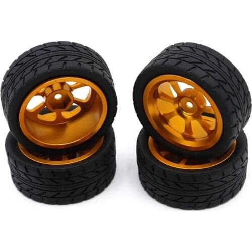 65mm Metal Wheel Rim + High Grip Rubber Tires Tyres for Wltoys 144001 A959 A959-B 124019 124018 RC Car Parts